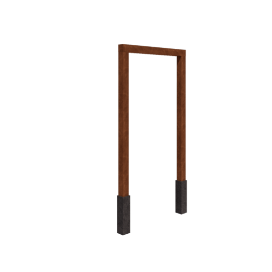 Cortenstaal pergola - Recht - 150 x 230 cm - Met betonpoer