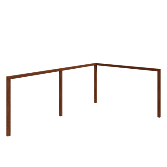Cortenstaal pergola - Hoek - 600 x 412 x 242 cm - Zonder betonpoer