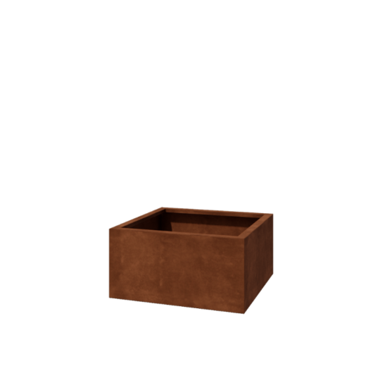Cortenstaal plantenbak - Vierkant - 80 x 80 x 40 cm - Gelast - Met bodemplaat