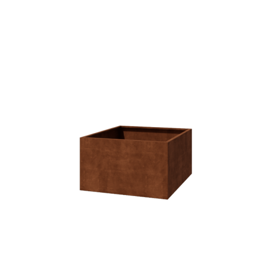 Cortenstaal plantenbak - Vierkant - 140 x 140 x 80 cm - Gelast - Met bodemplaat