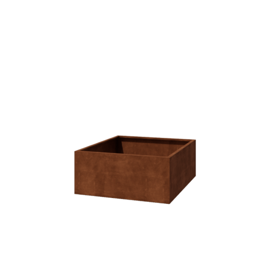Cortenstaal plantenbak - Vierkant - 140 x 140 x 60 cm - Gelast - Met bodemplaat