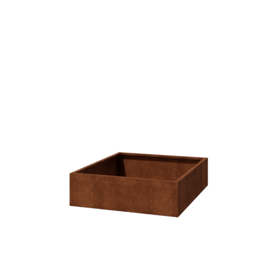 Cortenstaal plantenbak - Vierkant - 140 x 140 x 40 cm - Gelast - Met bodemplaat