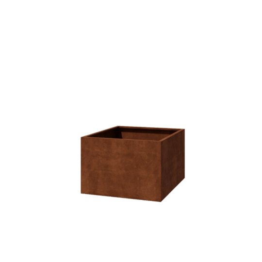 Cortenstaal plantenbak - Vierkant - 120 x 120 x 80 cm - Gelast - Met bodemplaat