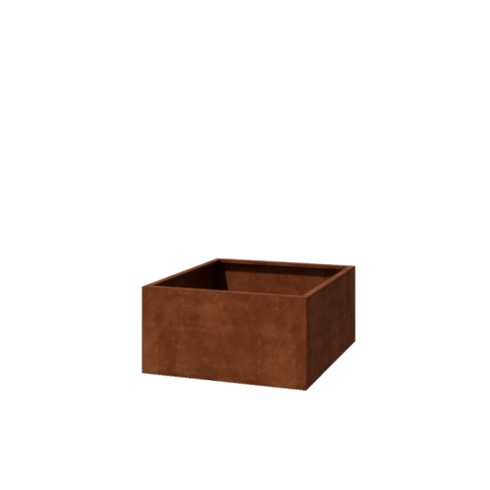 Cortenstaal plantenbak - Vierkant - 120 x 120 x 60 cm - Gelast - Met bodemplaat