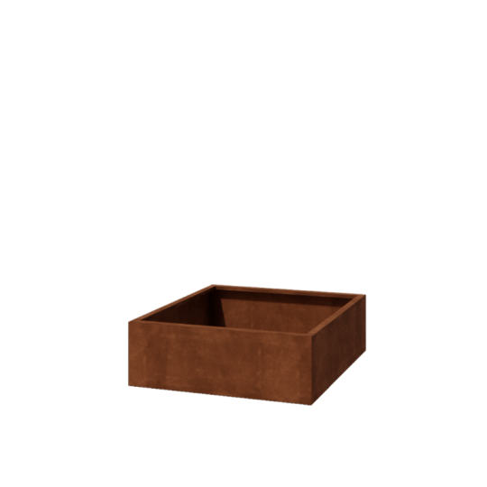 Cortenstaal plantenbak - Vierkant - 120 x 120 x 40 cm - Gelast - Met bodemplaat