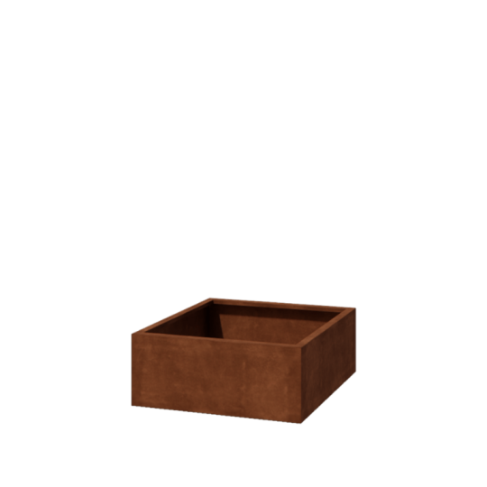Cortenstaal plantenbak - Vierkant - 100 x 100 x 40 cm - Gelast - Met bodemplaat