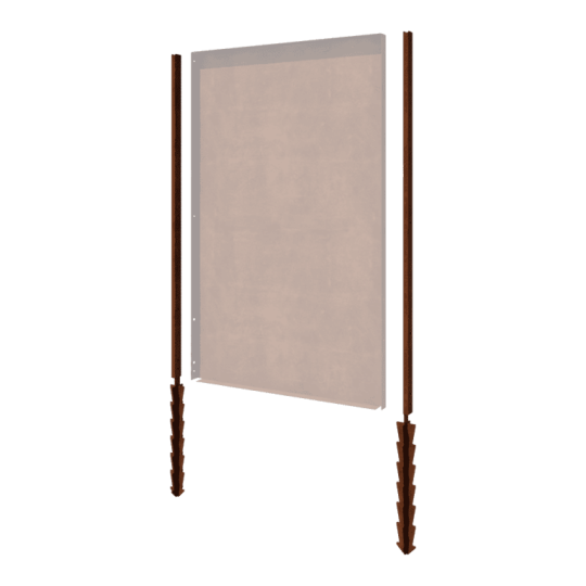 Cortenstaal paal - Recht met grondpin - 190 x 6 x 3 cm