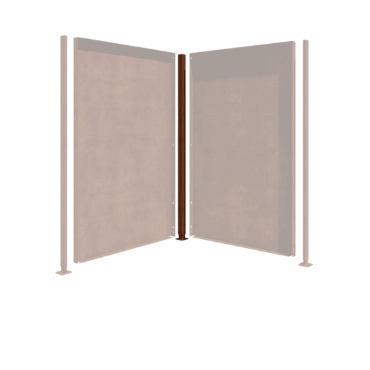 Cortenstaal paal - Hoek met voetplaat - 190 x 6 x 6 cm