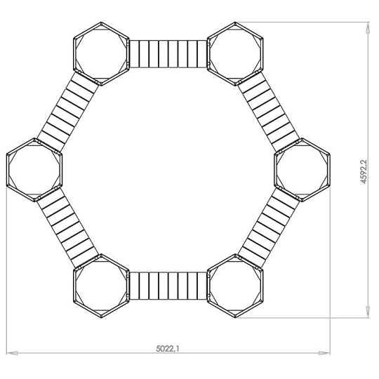 Cortenstaal plantenbak - Kampvuur opstelling - 502,2 x 459,2 x 50 cm - Met bankje - Zonder bodemplaat