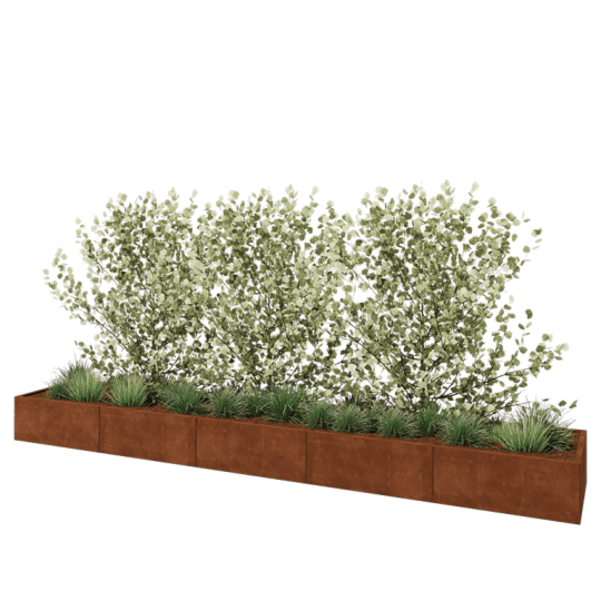 Cortenstaal plantenbak XXL - Rechthoek - 500 x 80 x 40 cm - Zonder bodemplaat