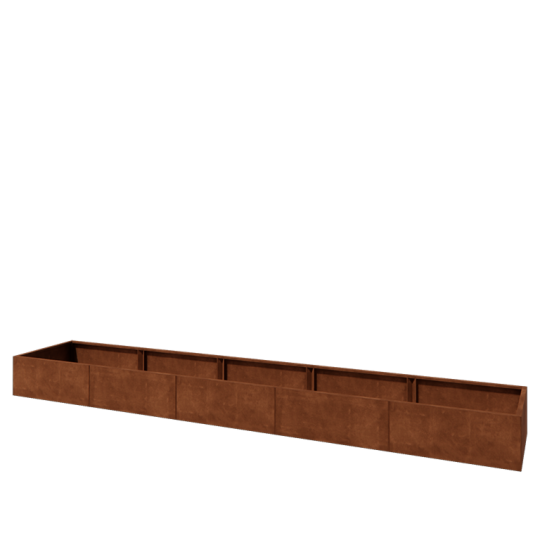 Cortenstaal plantenbak XXL - Rechthoek - 500 x 80 x 40 cm - Zonder bodemplaat