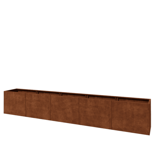 Cortenstaal plantenbak XXL - Rechthoek - 500 x 60 x 80 cm - Zonder bodemplaat