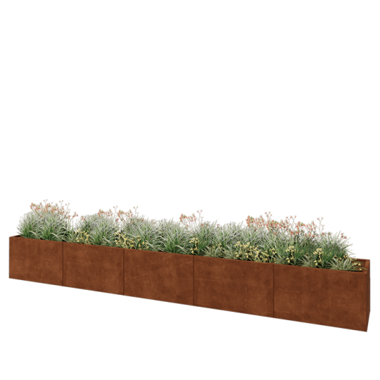 Cortenstaal plantenbak XXL - Rechthoek - 500 x 60 x 60 cm - Zonder bodemplaat