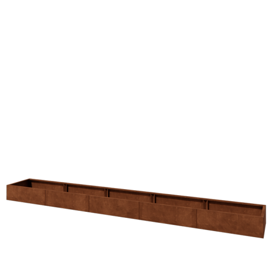 Cortenstaal plantenbak XXL - Rechthoek - 500 x 60 x 30 cm - Zonder bodemplaat