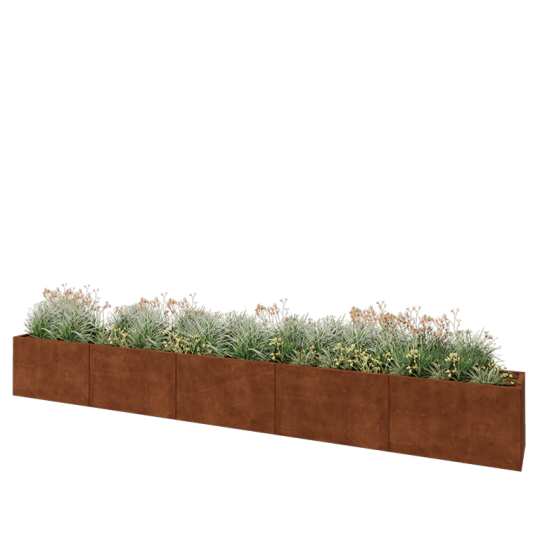 Cortenstaal plantenbak XXL - Rechthoek - 500 x 50 x 60 cm - Zonder bodemplaat