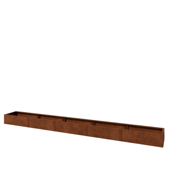 Cortenstaal plantenbak XXL - Rechthoek - 500 x 50 x 30 cm - Zonder bodemplaat