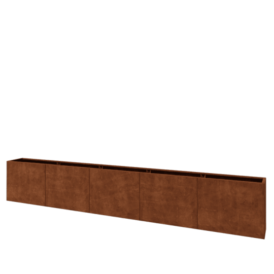 Cortenstaal plantenbak XXL - Rechthoek - 500 x 40 x 80 cm - Zonder bodemplaat