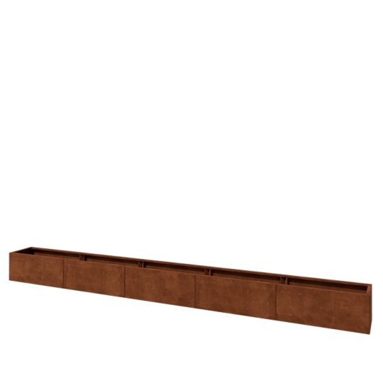 Cortenstaal plantenbak XXL - Rechthoek - 500 x 40 x 40 cm - Zonder bodemplaat