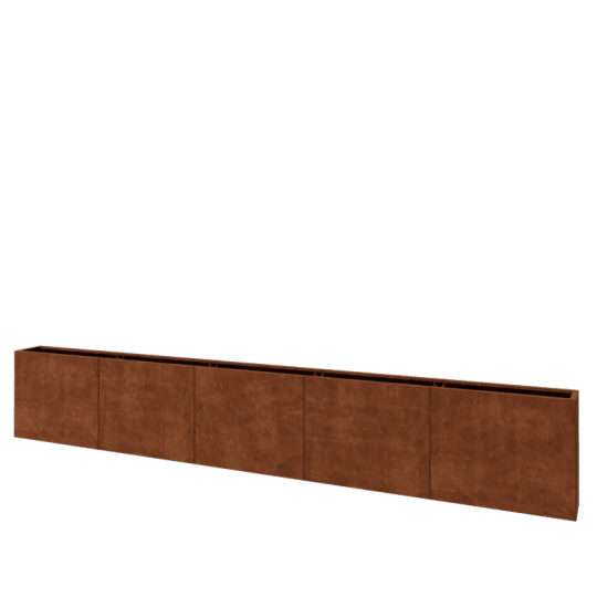 Cortenstaal plantenbak XXL - Rechthoek - 500 x 30 x 80 cm - Zonder bodemplaat