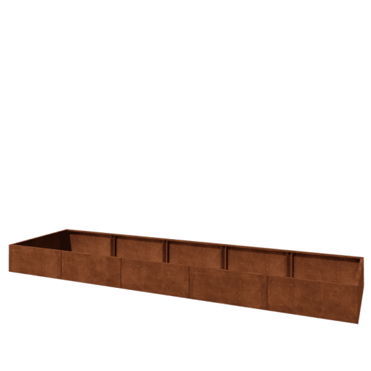 Cortenstaal plantenbak XXL - Rechthoek - 500 x 120 x 40 cm - Met bodemplaat