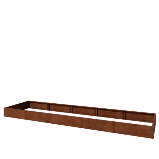 Cortenstaal plantenbak XXL - Rechthoek - 500 x 120 x 30 cm - Zonder bodemplaat