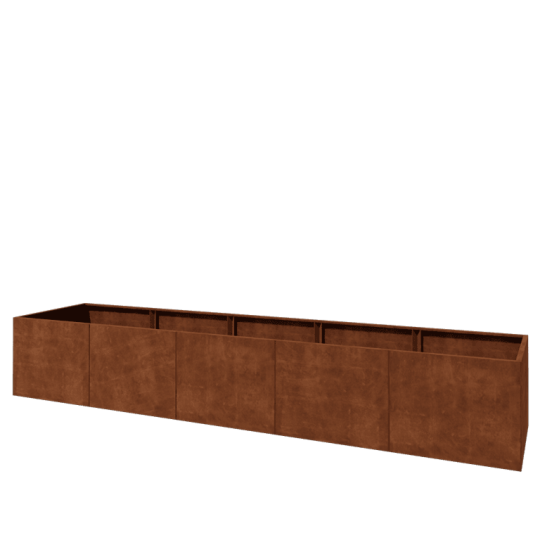 Cortenstaal plantenbak XXL - Rechthoek - 500 x 100 x 80 cm - Zonder bodemplaat
