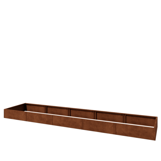 Cortenstaal plantenbak XXL - Rechthoek - 500 x 100 x 30 cm - Zonder bodemplaat