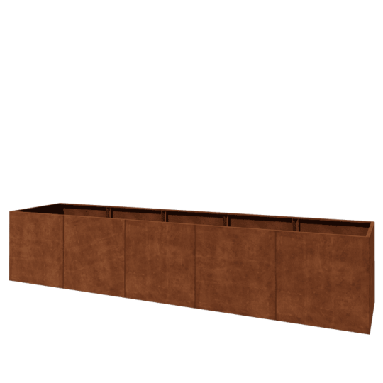 Cortenstaal plantenbak XXL - Rechthoek - 500 x 100 x 100 cm - Zonder bodemplaat