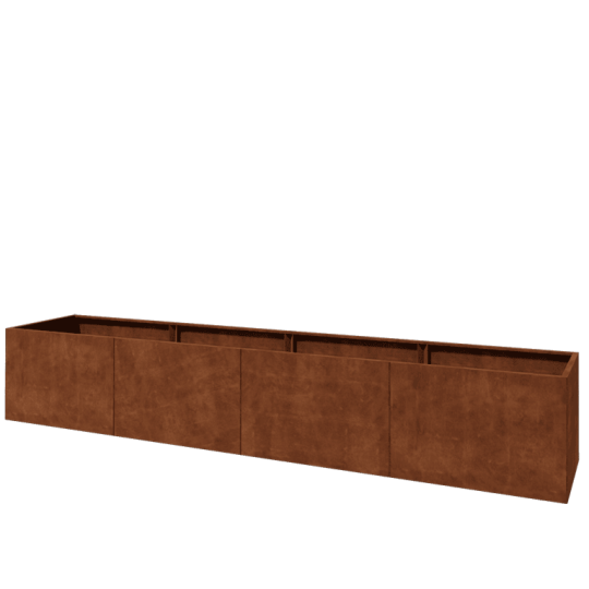 Cortenstaal plantenbak XXL - Rechthoek - 480 x 80 x 80 cm - Zonder bodemplaat