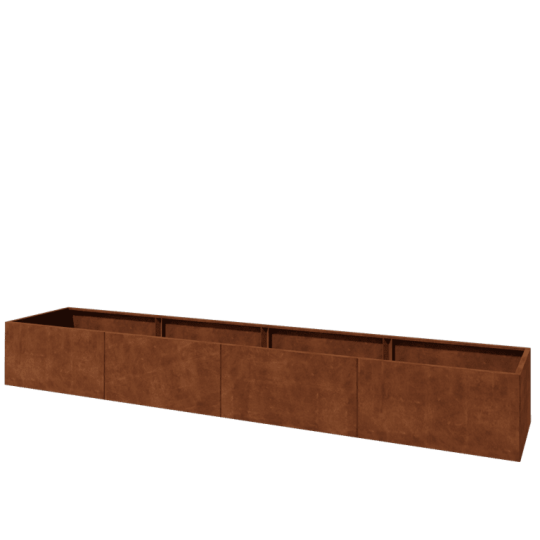 Cortenstaal plantenbak XXL - Rechthoek - 480 x 80 x 60 cm - Zonder bodemplaat