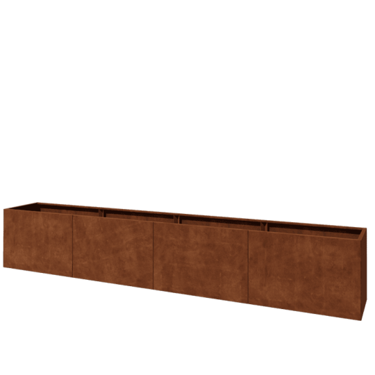 Cortenstaal plantenbak XXL - Rechthoek - 480 x 60 x 80 cm - Zonder bodemplaat