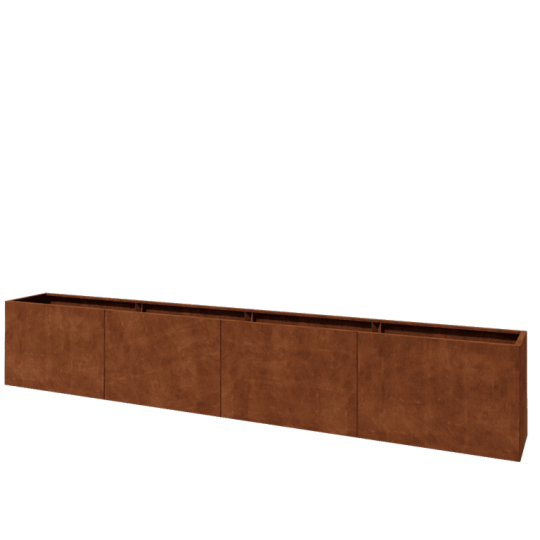 Cortenstaal plantenbak XXL - Rechthoek - 480 x 50 x 80 cm - Zonder bodemplaat