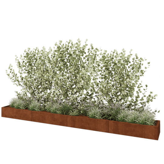 Cortenstaal plantenbak XXL - Rechthoek - 480 x 50 x 30 cm - Zonder bodemplaat