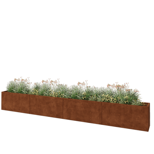 Cortenstaal plantenbak XXL - Rechthoek - 480 x 40 x 60 cm - Zonder bodemplaat