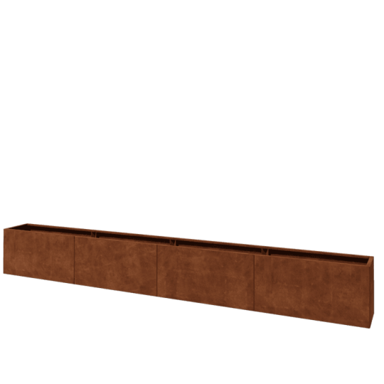 Cortenstaal plantenbak XXL - Rechthoek - 480 x 40 x 60 cm - Zonder bodemplaat