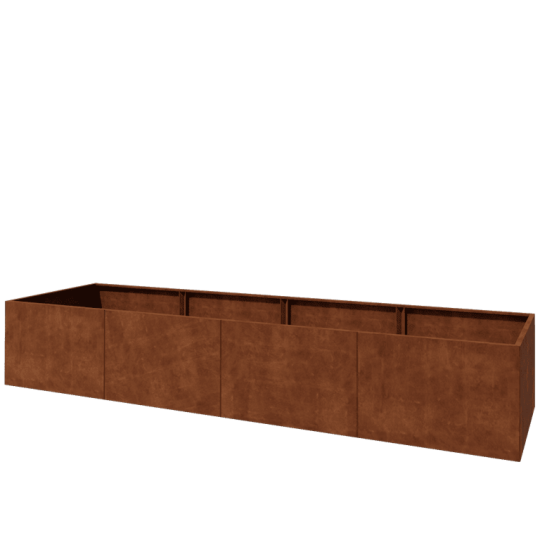 Cortenstaal plantenbak XXL - Rechthoek - 480 x 120 x 80 cm - Zonder bodemplaat