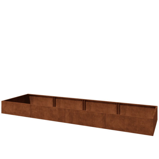 Cortenstaal plantenbak XXL - Rechthoek - 480 x 120 x 40 cm - Zonder bodemplaat