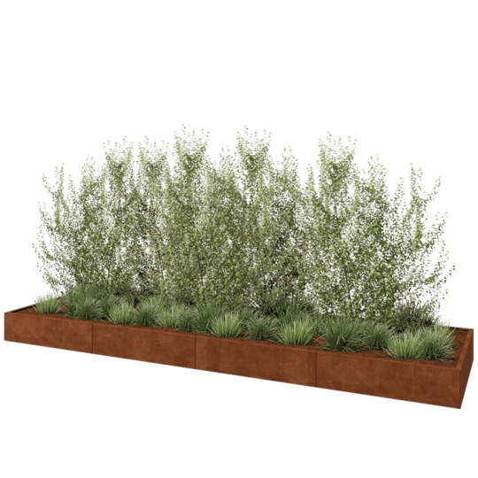 Cortenstaal plantenbak XXL - Rechthoek - 480 x 120 x 30 cm - Zonder bodemplaat