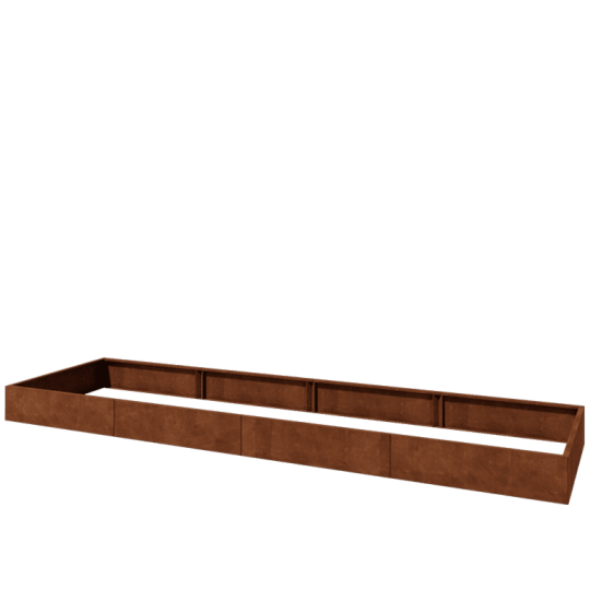 Cortenstaal plantenbak XXL - Rechthoek - 480 x 120 x 30 cm - Zonder bodemplaat