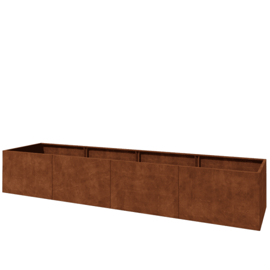 Cortenstaal plantenbak XXL - Rechthoek - 480 x 100 x 80 cm - Zonder bodemplaat