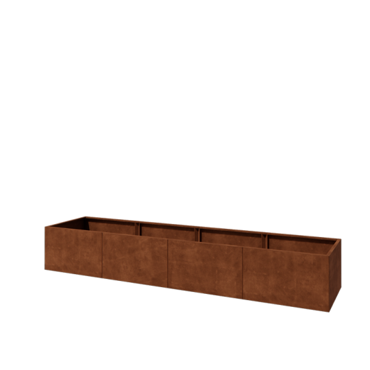 Cortenstaal plantenbak XXL - Rechthoek - 400 x 80 x 60 cm - Zonder bodemplaat