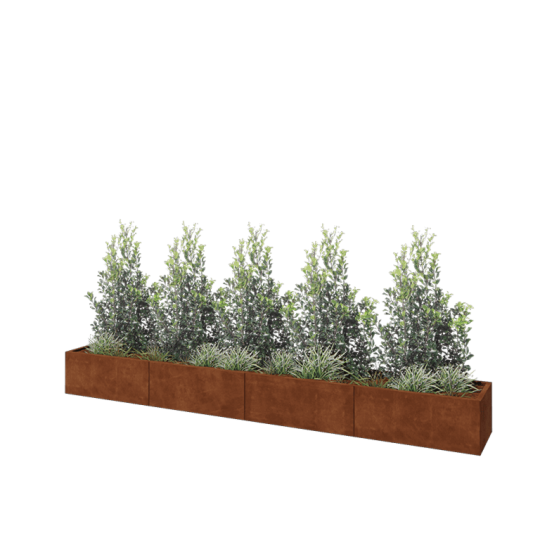 Cortenstaal plantenbak XXL - Rechthoek - 400 x 50 x 40 cm - Zonder bodemplaat