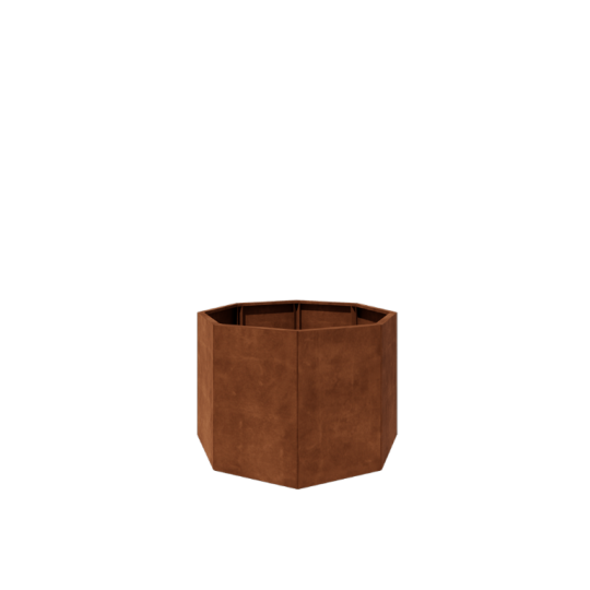 Cortenstaal plantenbak - Achthoek - 120,7 x 120,7 x 80 cm - Zonder bodemplaat