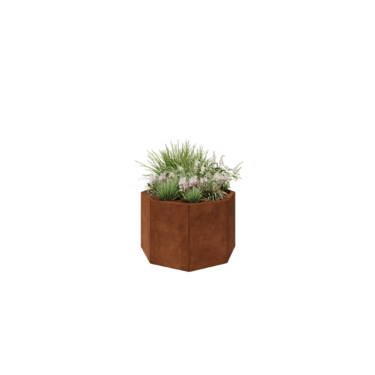 Cortenstaal plantenbak - Achthoek - 96,6 x 96,6 x 60 cm - Zonder bodemplaat