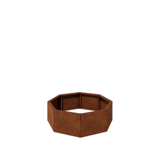 Cortenstaal plantenbak - Achthoek - 96,6 x 96,6 x 30 cm - Zonder bodemplaat