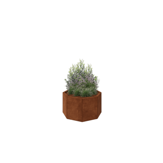 Cortenstaal plantenbak - Achthoek - 72,4 x 72,4 x 40 cm - Zonder bodemplaat