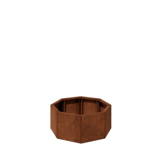 Cortenstaal plantenbak - Achthoek - 72,4 x 72,4 x 30 cm - Zonder bodemplaat