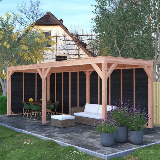 Douglas Overkapping Zwart Zweeds Rabat 700x250 – Modern en Duurzaam