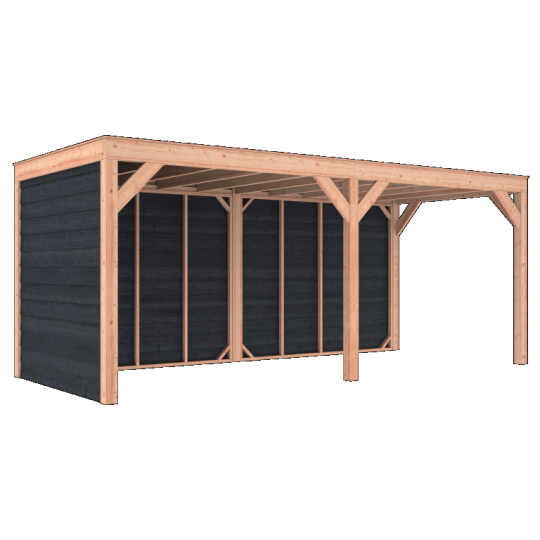 Douglas Overkapping Zwart Zweeds Rabat 600x250 – Modern en Duurzaam