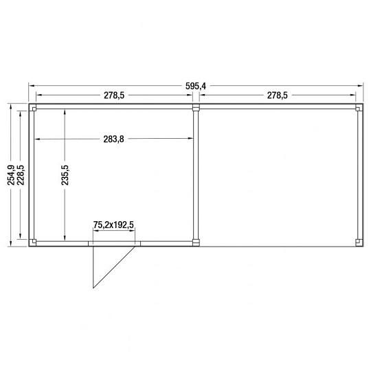 Douglas Tuinhuis Halfhouts Rabat – 600x250 cm – Compact en Duurzaam